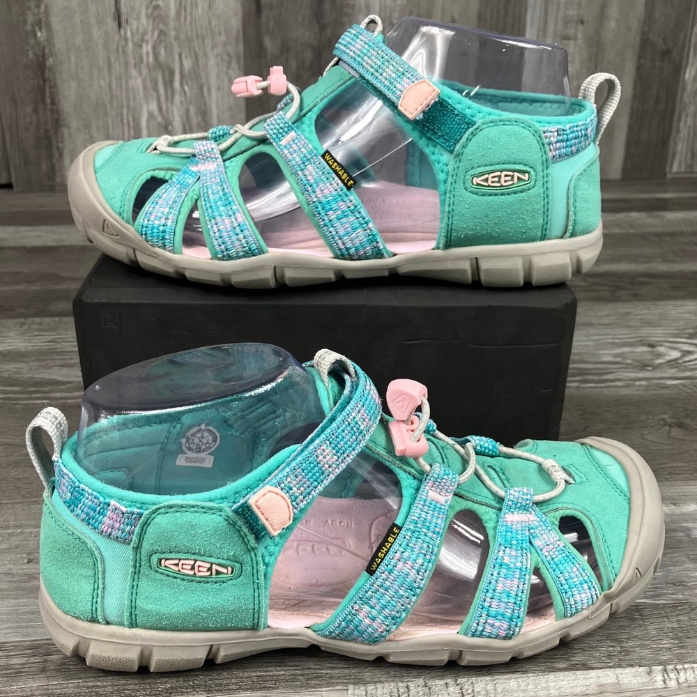Keen Seacamp II CNX Teal Pink Sport Sandals Water Shoes 1030815 Girls Size 5
